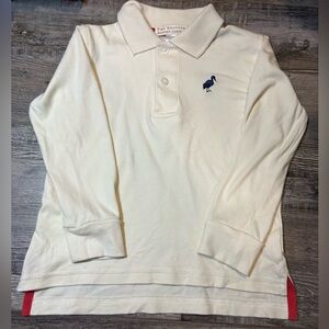 TBBC Cream Long Sleeve Polo Shirt